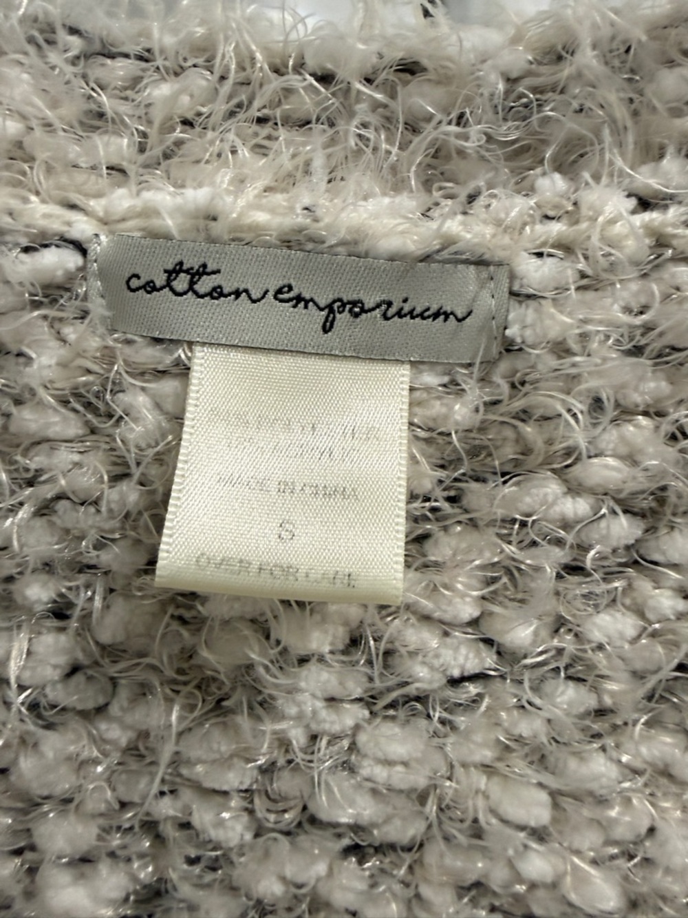 Cotton Emporium Textured Cardigan Sweater Gray Size S Pockets Cozy Cottagecore - Picture 2 of 6